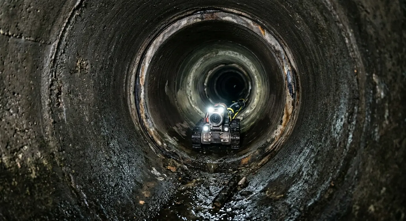 Robotic sewer camera inspecting pipe interior for Sewer Line Repair in Grand Prairie